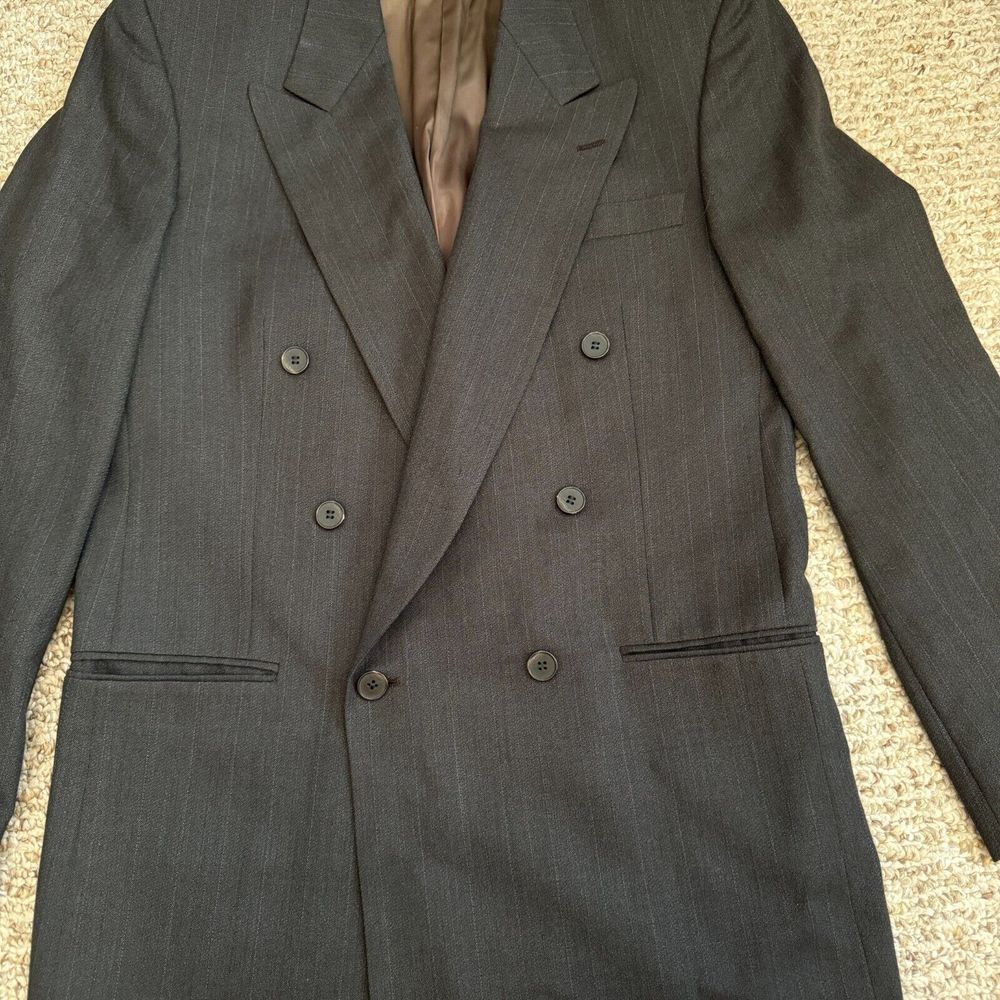 Di Mitri Vintage Wool Men's Blazer Gray 40L‎ Business Single Breasted - Picture 2 of 13